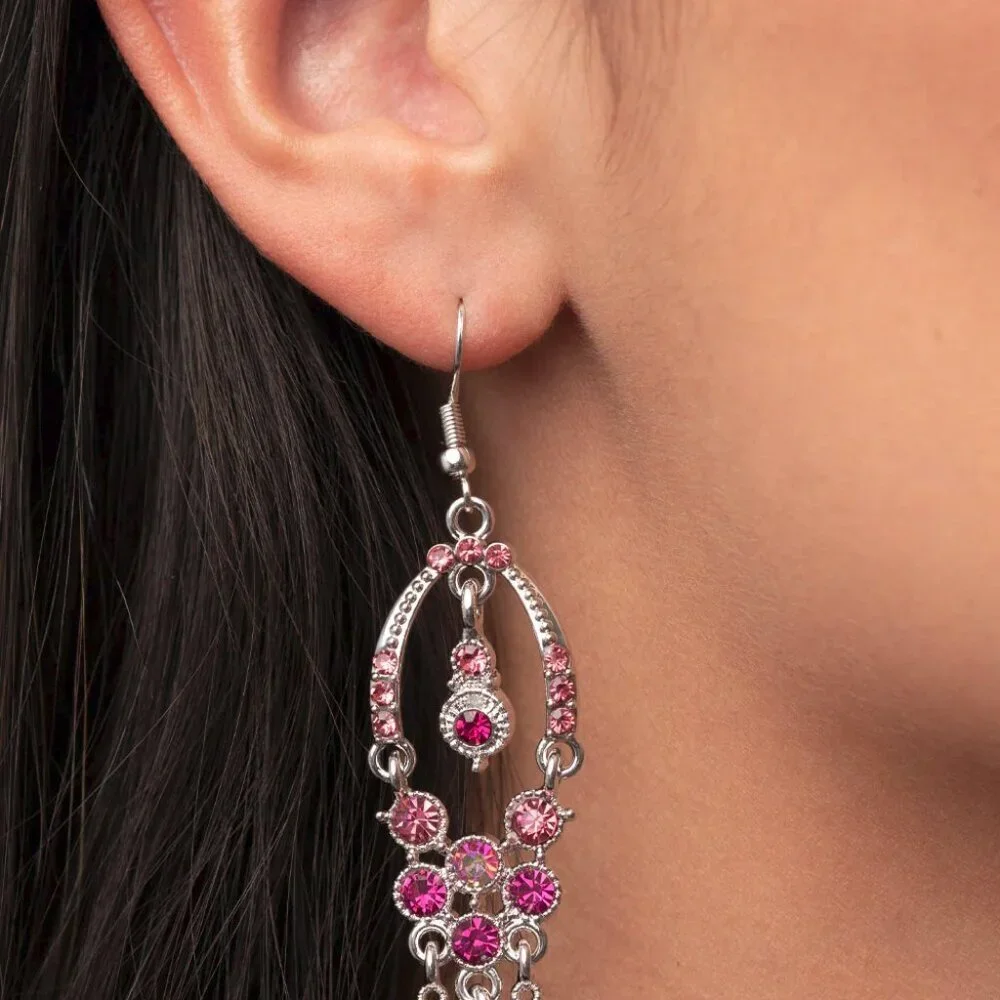 Paparazzi Jewelry Accessories - Sophisticated Starlet - Pink Earrings - Vintage